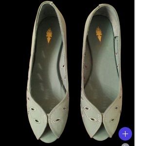 Blue canvas espadrilles wedge